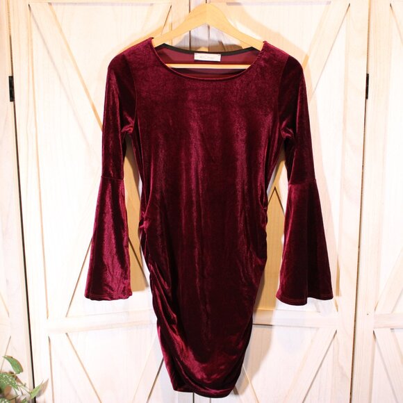 NWOT - My Bump Maternity Dress Velvet Size Small - Picture 2 of 9